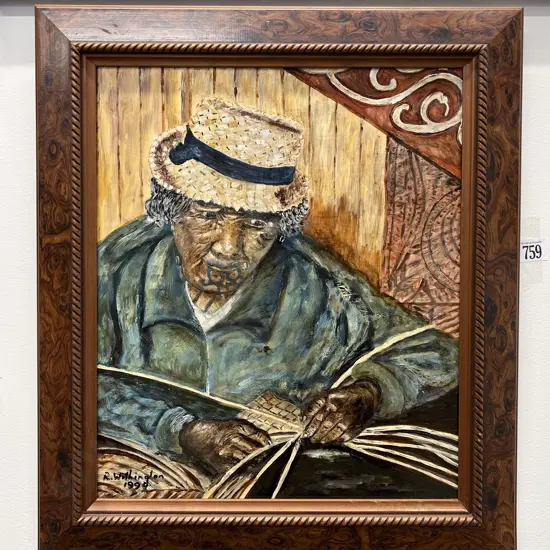 R. Withington - "Te One Whero Tamarau" - Oil on Board