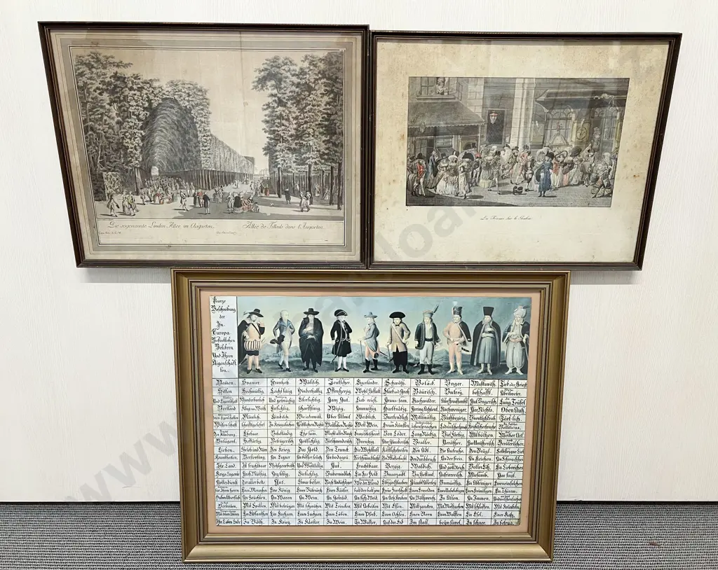 Styrian Table of Peoples together with Two Vintage Historical Prints Image 1++