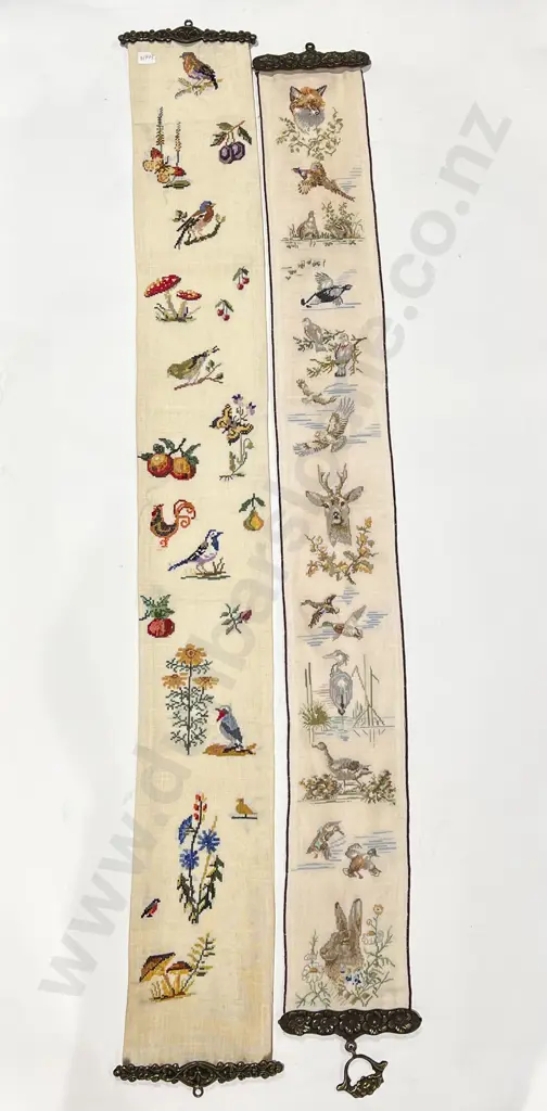 Two Needlepoint Bell Pulls Image 1++