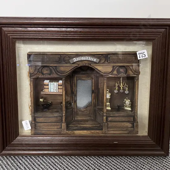 "Antiquitaten" - Diorama of An Antique Store in Framed Display Case