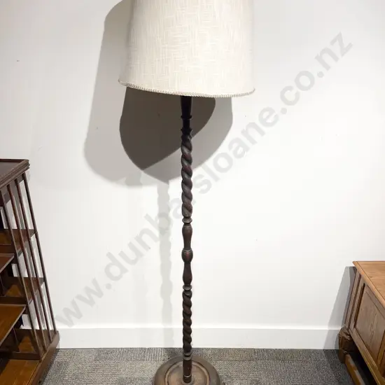 Oak Barley Twist Standard Lamp
