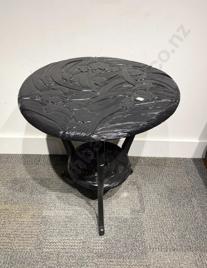 Ebonised Arts & Crafts Two-Tier Centre Table Image 1++