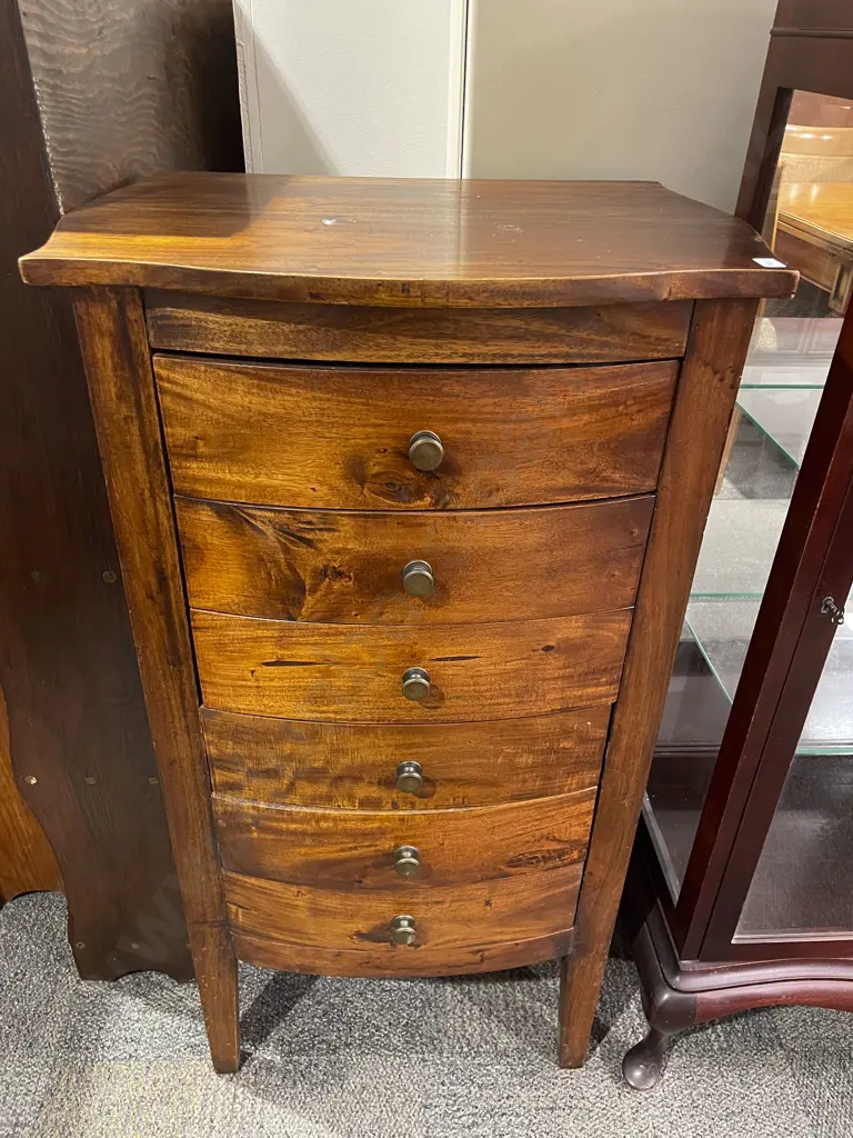 Teak Six Drawer Tallboy Image 1++