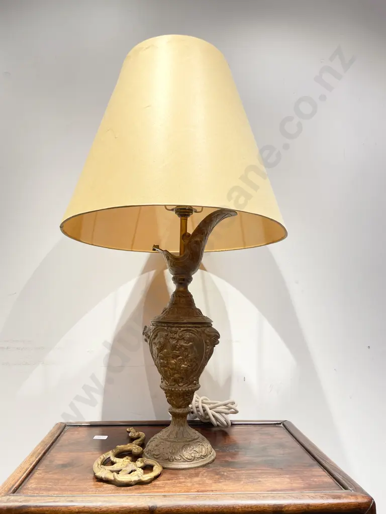 Ewer Form Painted Metal Table Lamps (A/F) Image 1++