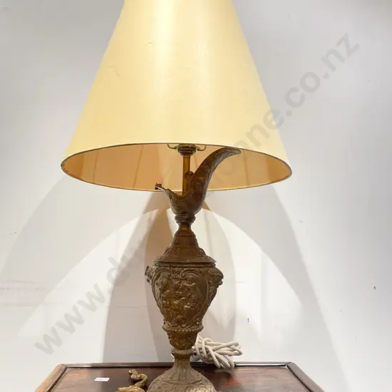 Ewer Form Painted Metal Table Lamps (A/F)