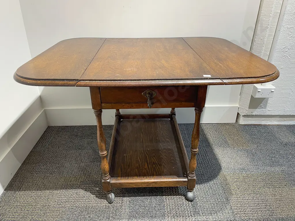 Oak Dropside Tea Trolley Image 1++