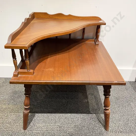 Teak Occasional Table with Corner Gallery Back