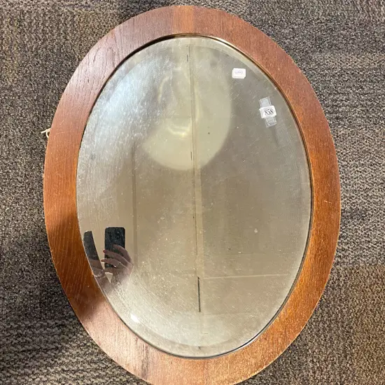 Oak Framed Oval Wall Mirror