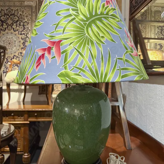 Crackle Glaze Vase Form Table Lamp