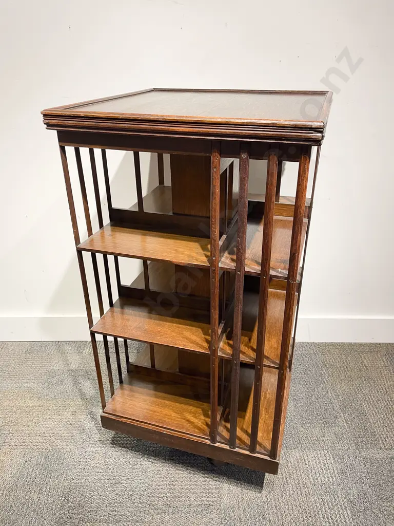 Oak Revolving Bookcase Image 1++