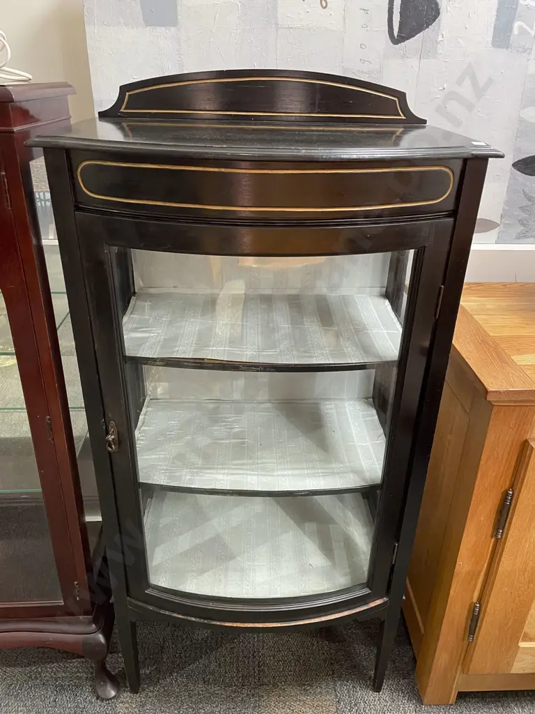 Ebonised Glazed Music Cabinet Image 1++