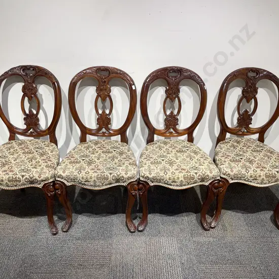 Set of Four Mahogany Balloon Back Dining Chairs