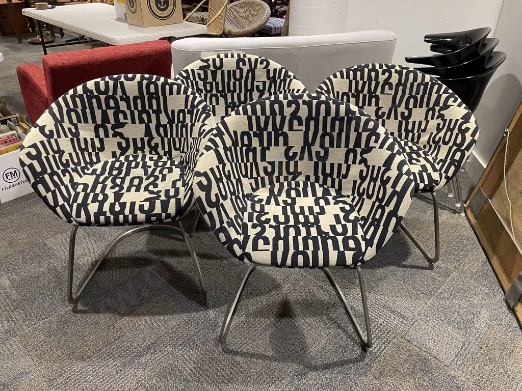 Four Stacking Modern Design Upholstered Tub Chairs Image 1++