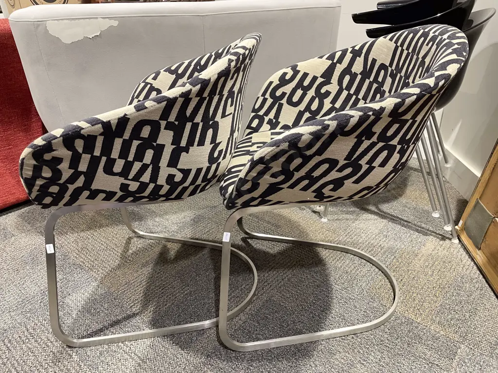 Four Stacking Modern Design Upholstered Tub Chairs Image 1++