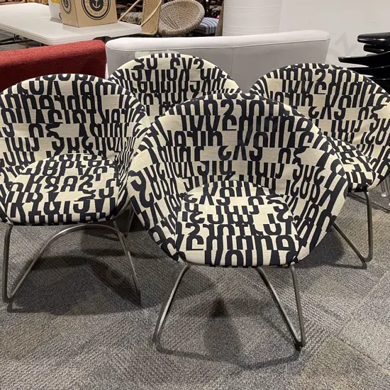 Four Stacking Modern Design Upholstered Tub Chairs