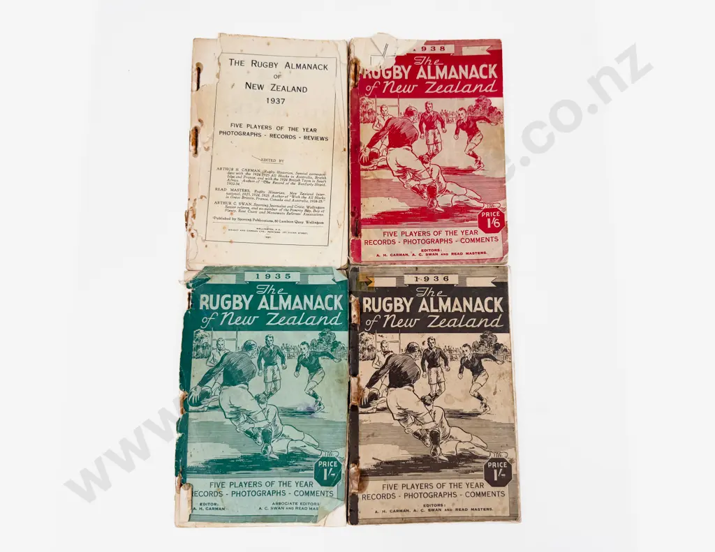 Four Editions of The Rugby Almanac of New Zealand Image 1++