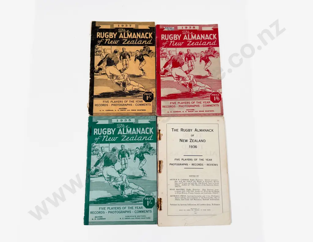 Four Editions of The Rugby Almanac of New Zealand Image 1++