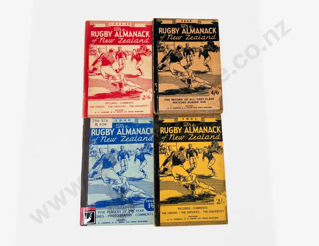 Four Editions of The Rugby Almanac of New Zealand Image 1++