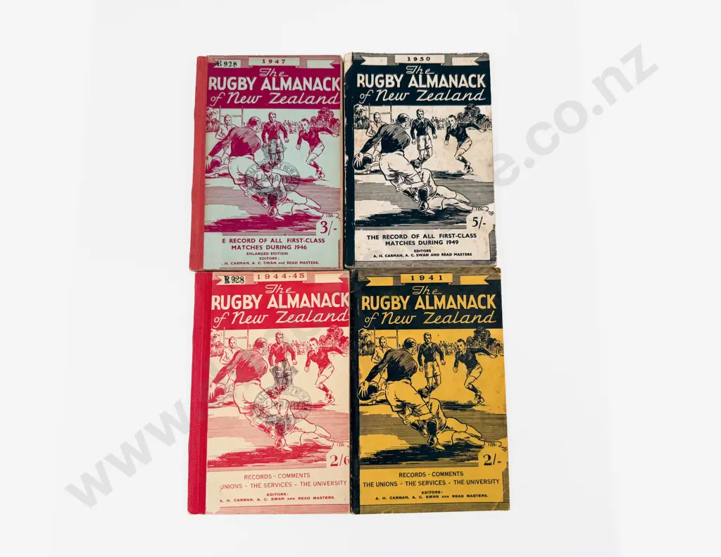 Four Editions of The Rugby Almanac of New Zealand Image 1++