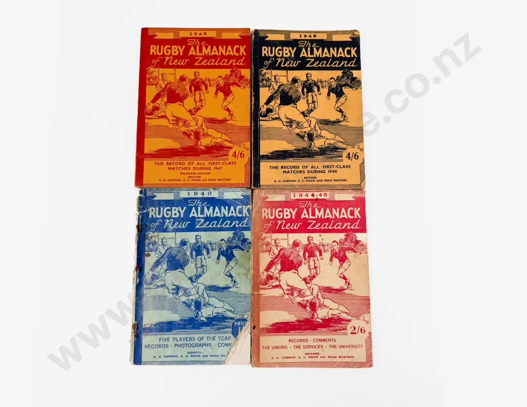 Four Editions of The Rugby Almanac of New Zealand Image 1++
