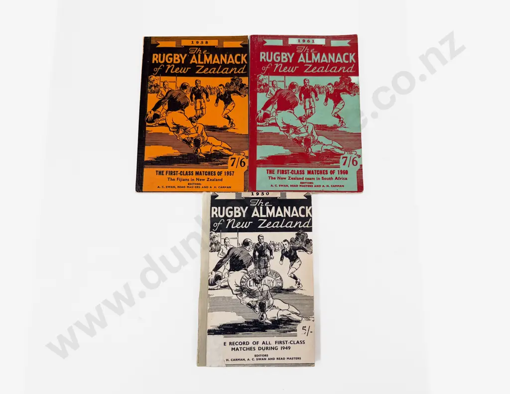 Three Editions of The Rugby Almanac of New Zealand Image 1++