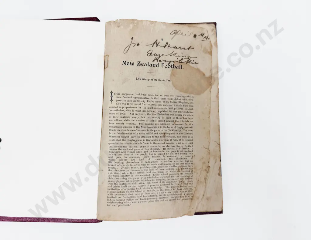 George H Dixon - The Triumphant Tour of the NZ Footballers 1906 Image 1++