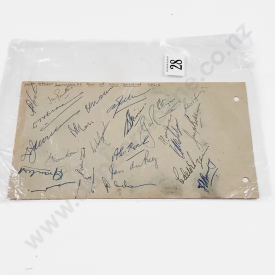 Autographs From the 1956 Springboks Tour of NZ