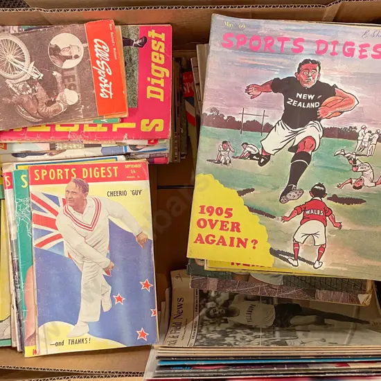 Box Quantity Assorted Vintage Sport Related Magazines