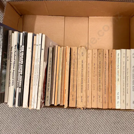 Box Quantity Vintage NZ Alpine Journals & Assorted Books