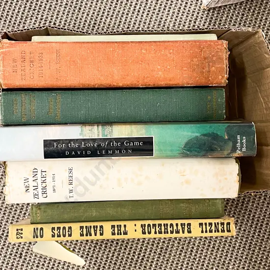 Box Quantity Assorted Books Relating to Cricket