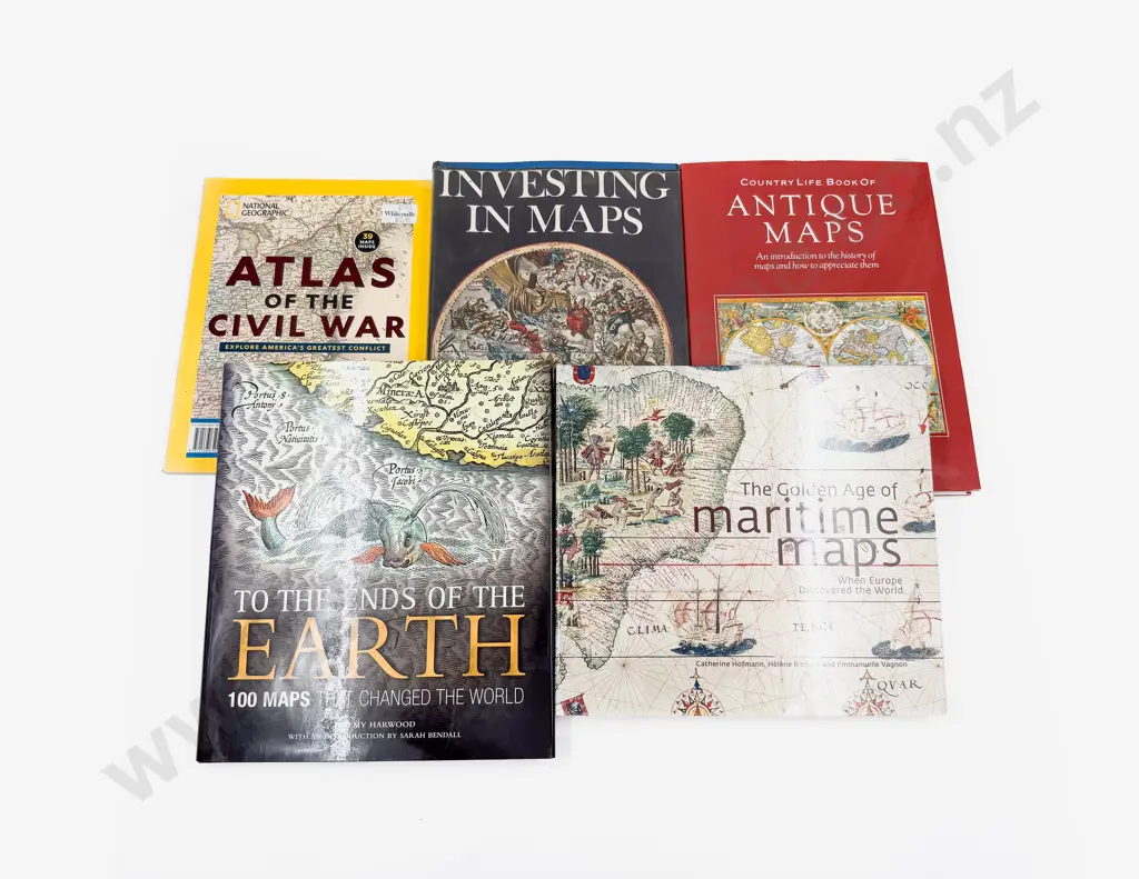 Five Volumes Pertaining To Antique Maps Image 1++