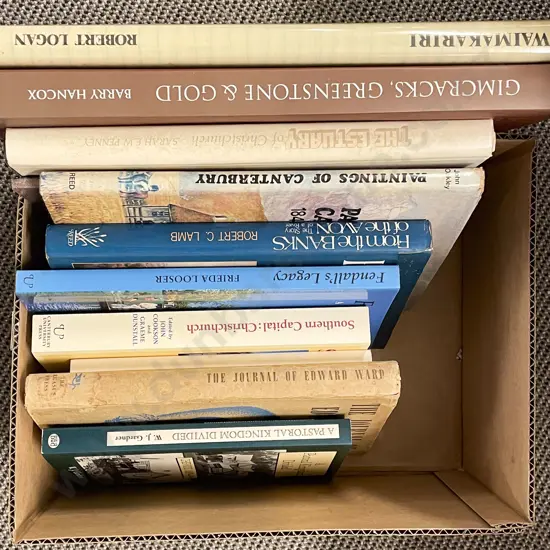 Box Quantity Assorted Books Relating to Christchurch