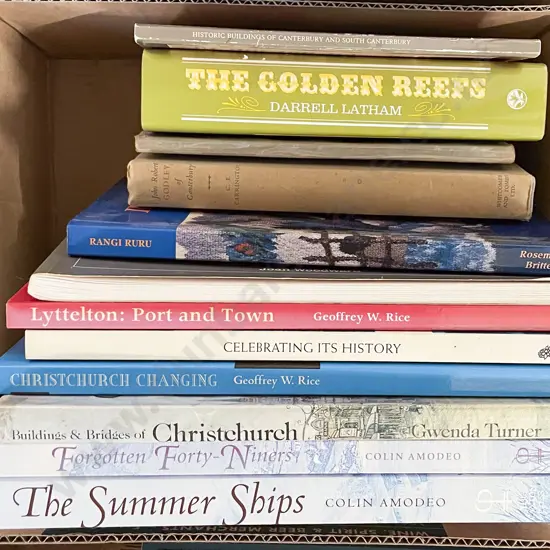 Box Quantity Assorted Books Relating to Christchurch