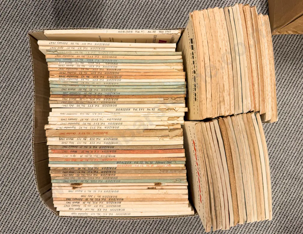 Box Assorted Mainly c1940s Horizon Magazines Image 1++