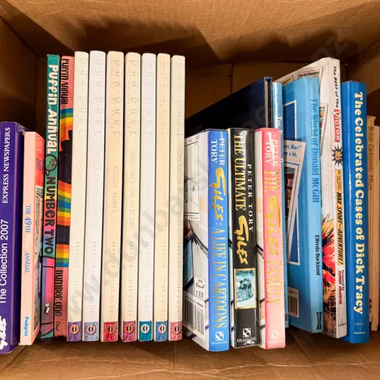 Carton Assorted Comic Related Volumes incl Dan Dare