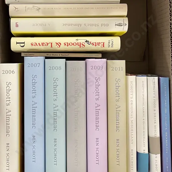 Box Lot Schott's Almanac Etc