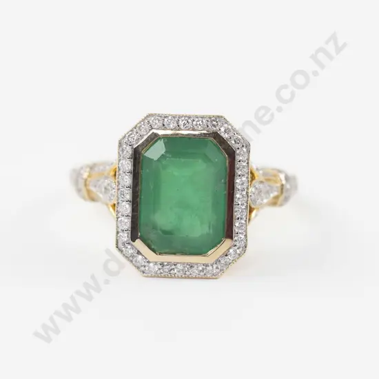 14ct 73Stone Emerald and Diamond Cluster Ring