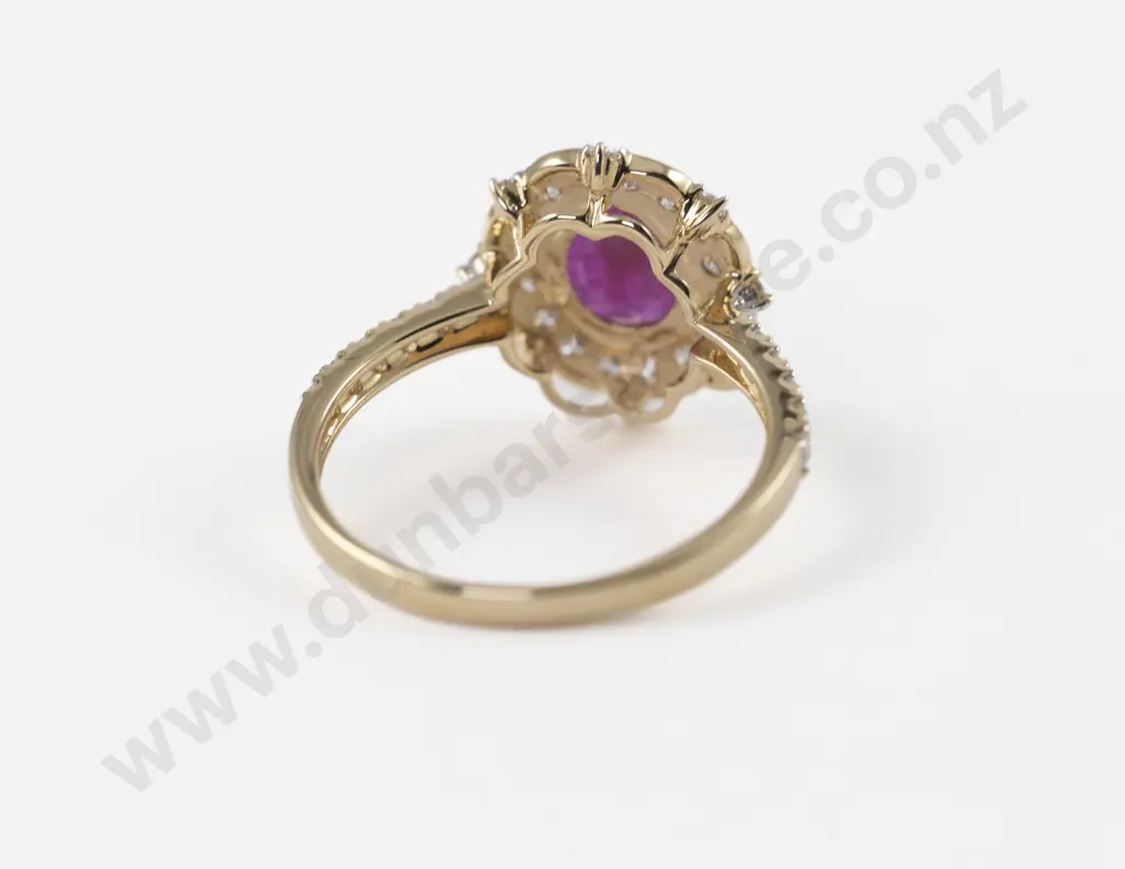 14ct 37Stone Ruby and Diamond Cluster Ring Image 1++