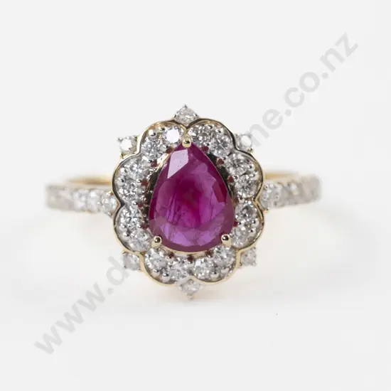 14ct 37Stone Ruby and Diamond Cluster Ring