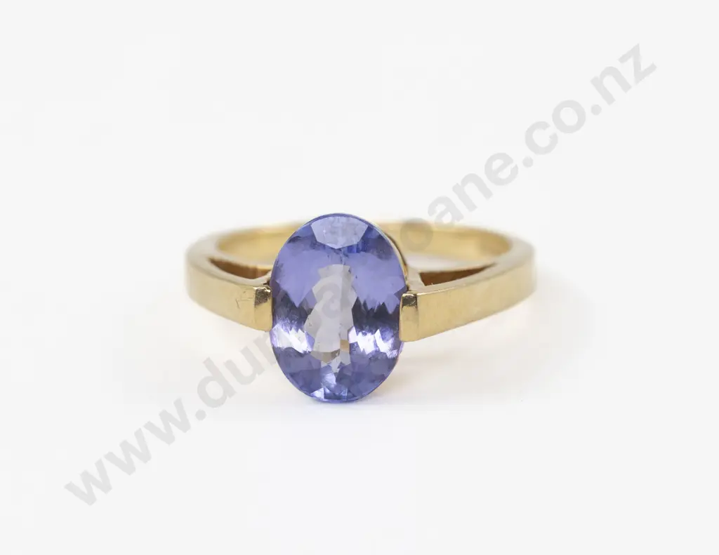 18ct Single Stone Tanzanite Dress Ring Image 1++