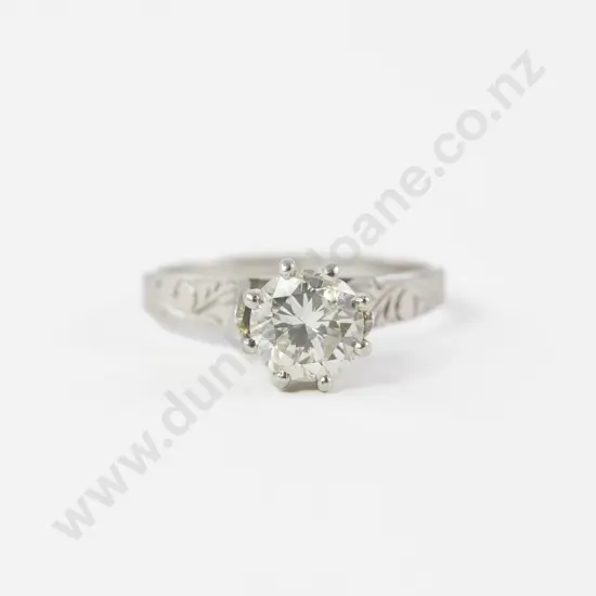 All Platinum Solitarie Diamond Ring