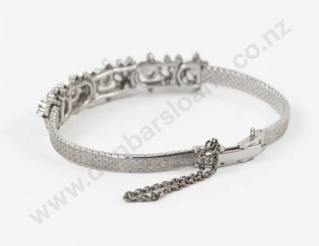 9ct White Gold 28Stone Diamond Bracelet Image 1++