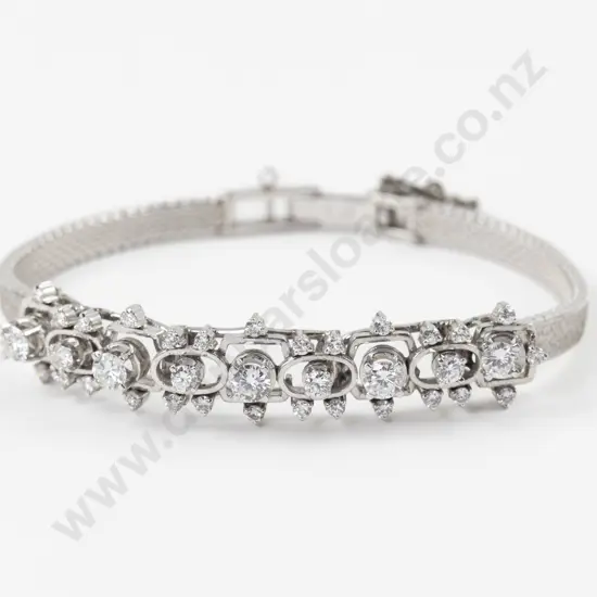 9ct White Gold 28Stone Diamond Bracelet