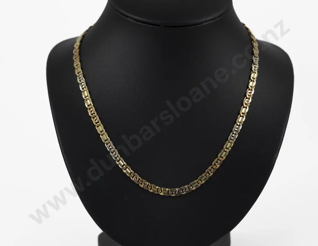 14ct Tri-Colour Fancy Link Neck Chain Image 1++