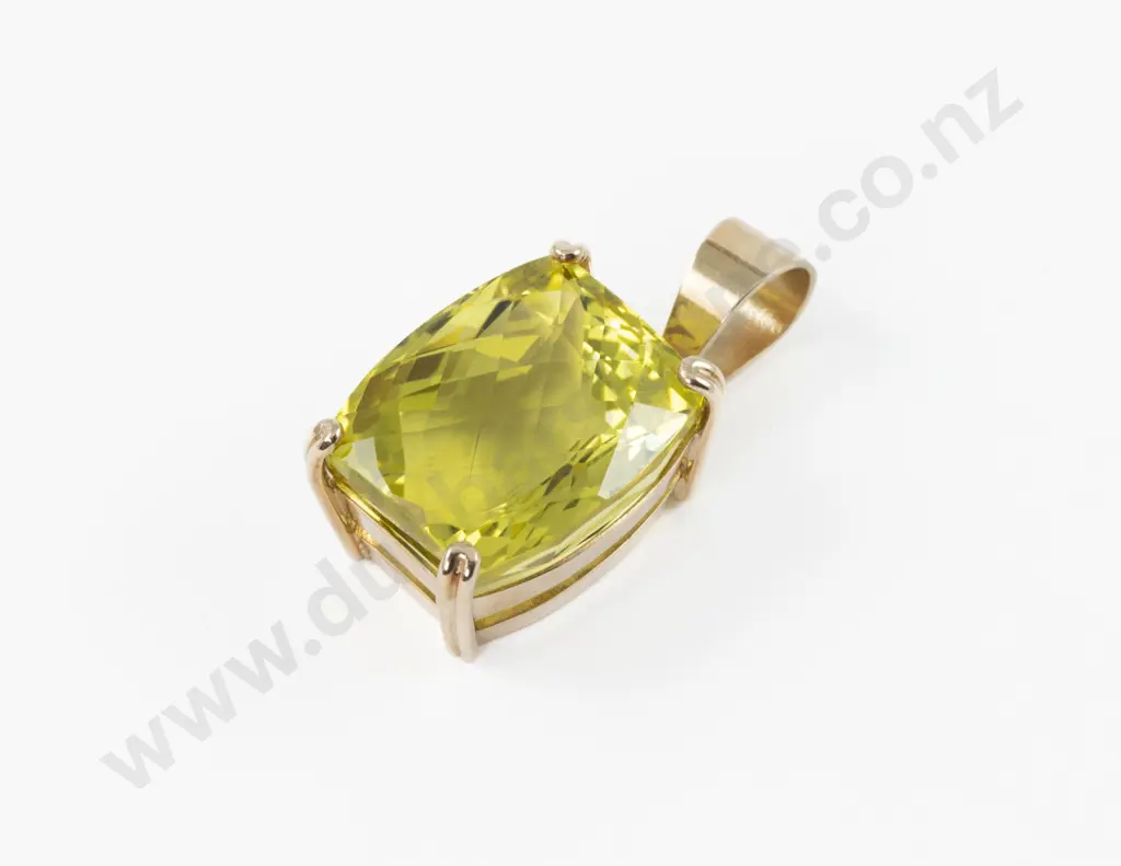 9ct Single Citrine Pendant Image 1++