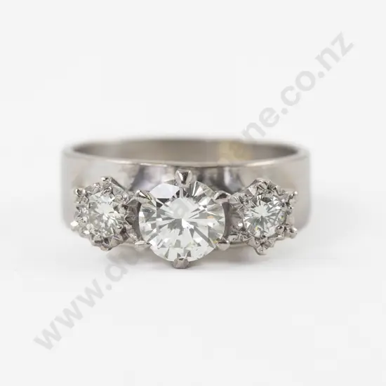 18ct White Gold Three Stone Diamond Ring