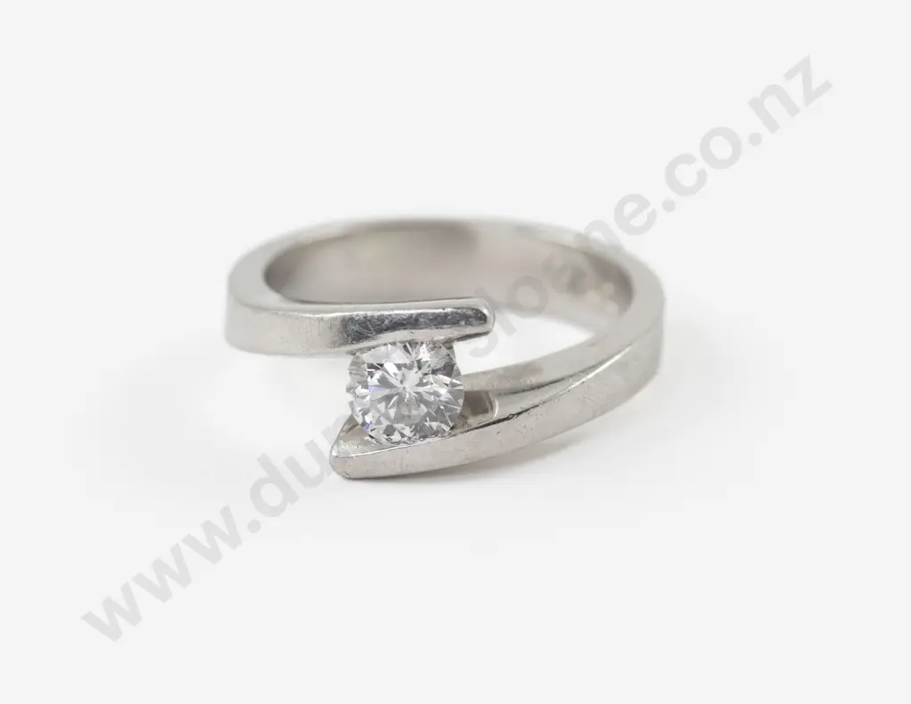 All Platinum Solitaire Diamond Ring Image 1++