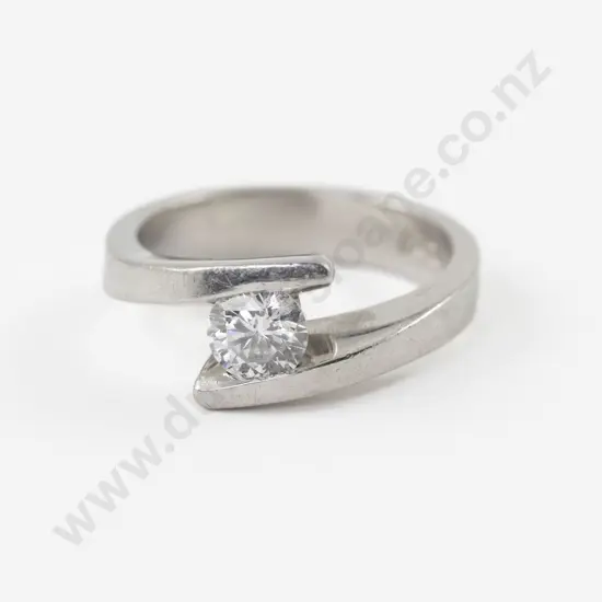 All Platinum Solitaire Diamond Ring