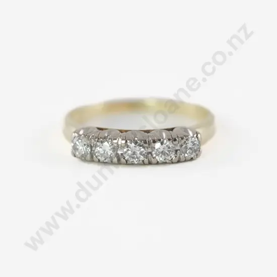 14ct Five Stone Diamond Bridge Ring