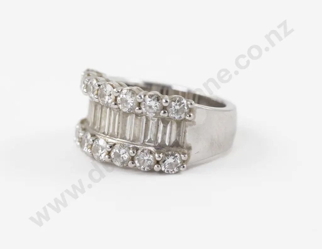 All Platinum Diamond Band Ring Image 1++